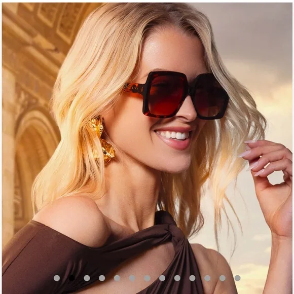 DIFF 🤎🤎 Eyewear Emily in Paris Sylvie Tortoise Square Sunglasses NIB - Picture 11 of 15